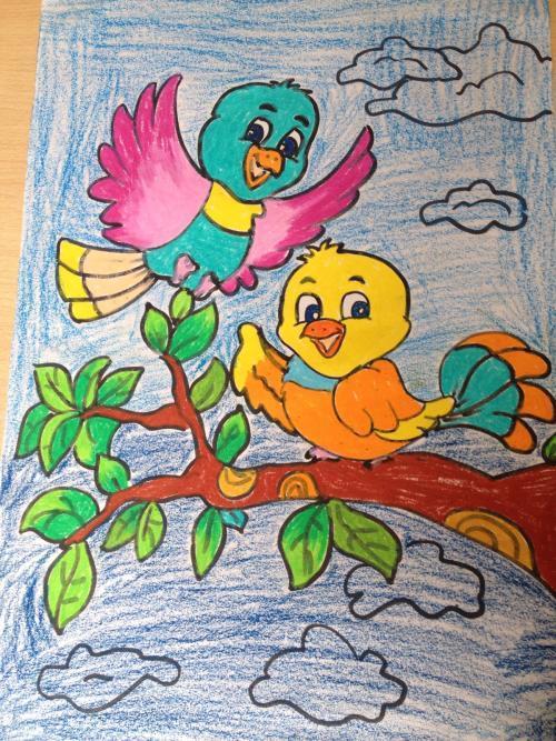 小鸟儿童画美术课件
