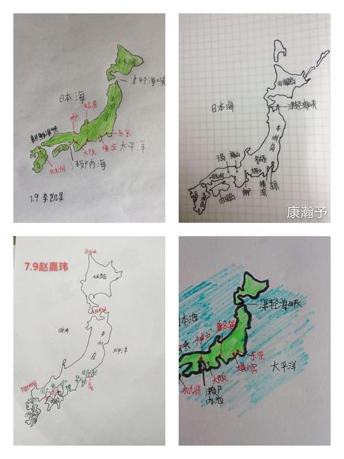 日本地形图高清全图手绘