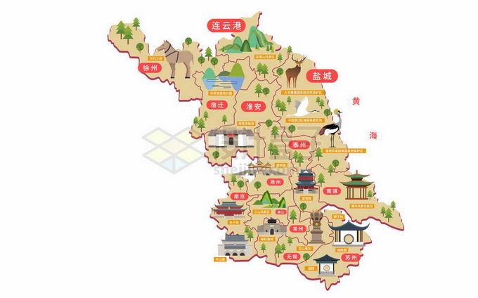 江苏旅游地图景点分布